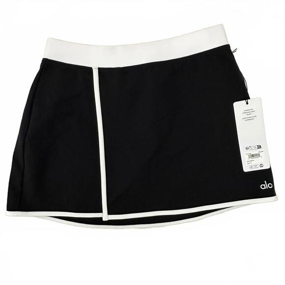 NWT Alo Airbrush Streamlined Lined Mini Skirt Black/White Size S - Picture 2 of 8